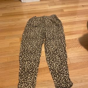 Cotton On cheetah pants with zipper and button